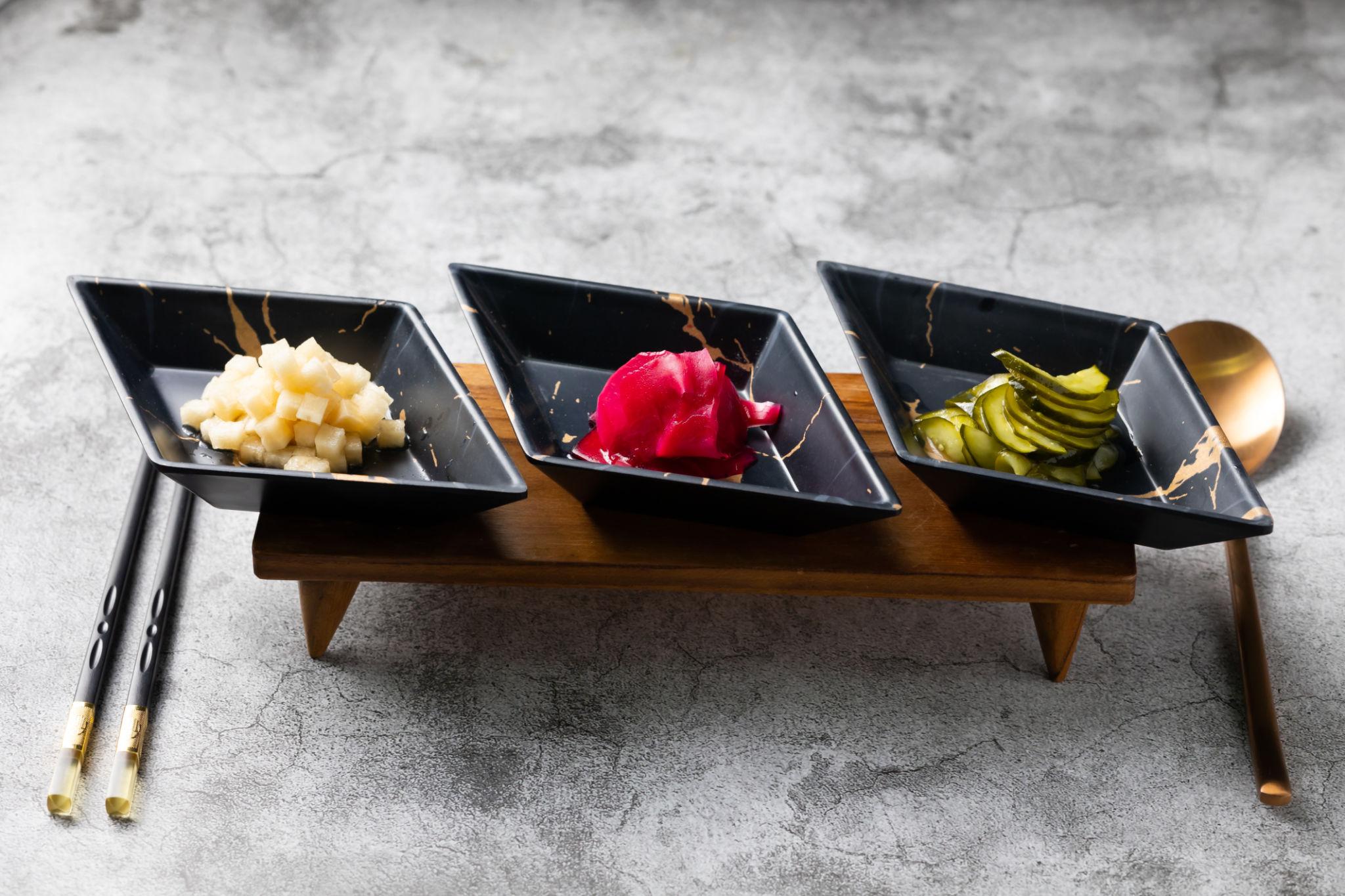 Assorted Japanese tsukemono pickles served as a small daily side dish