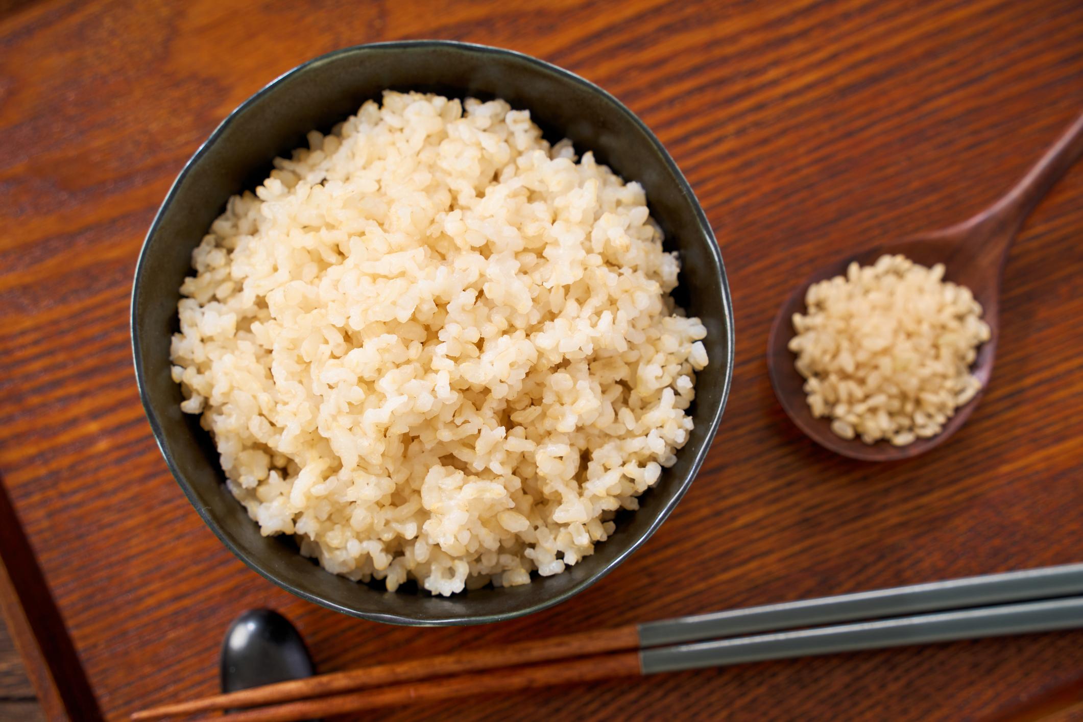 Japanese genmai brown rice served as a simple daily staple