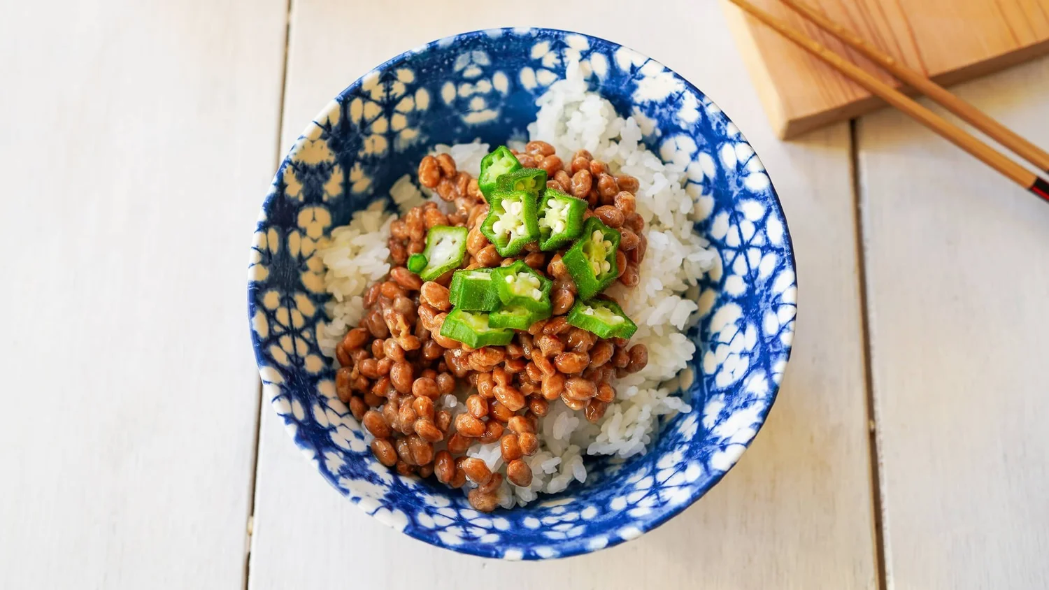 Natto fermented soybeans with sticky texture for gut health