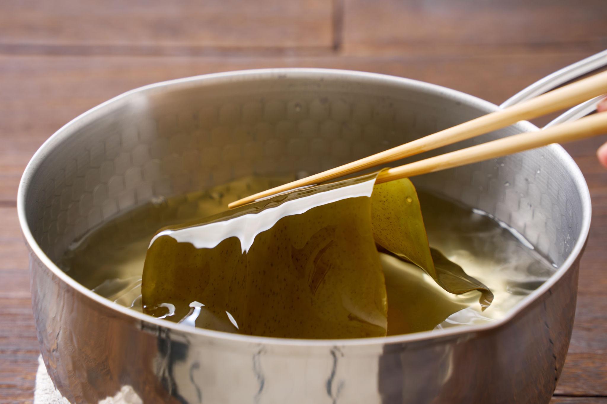 Kombu used to make dashi broth in Japanese cooking