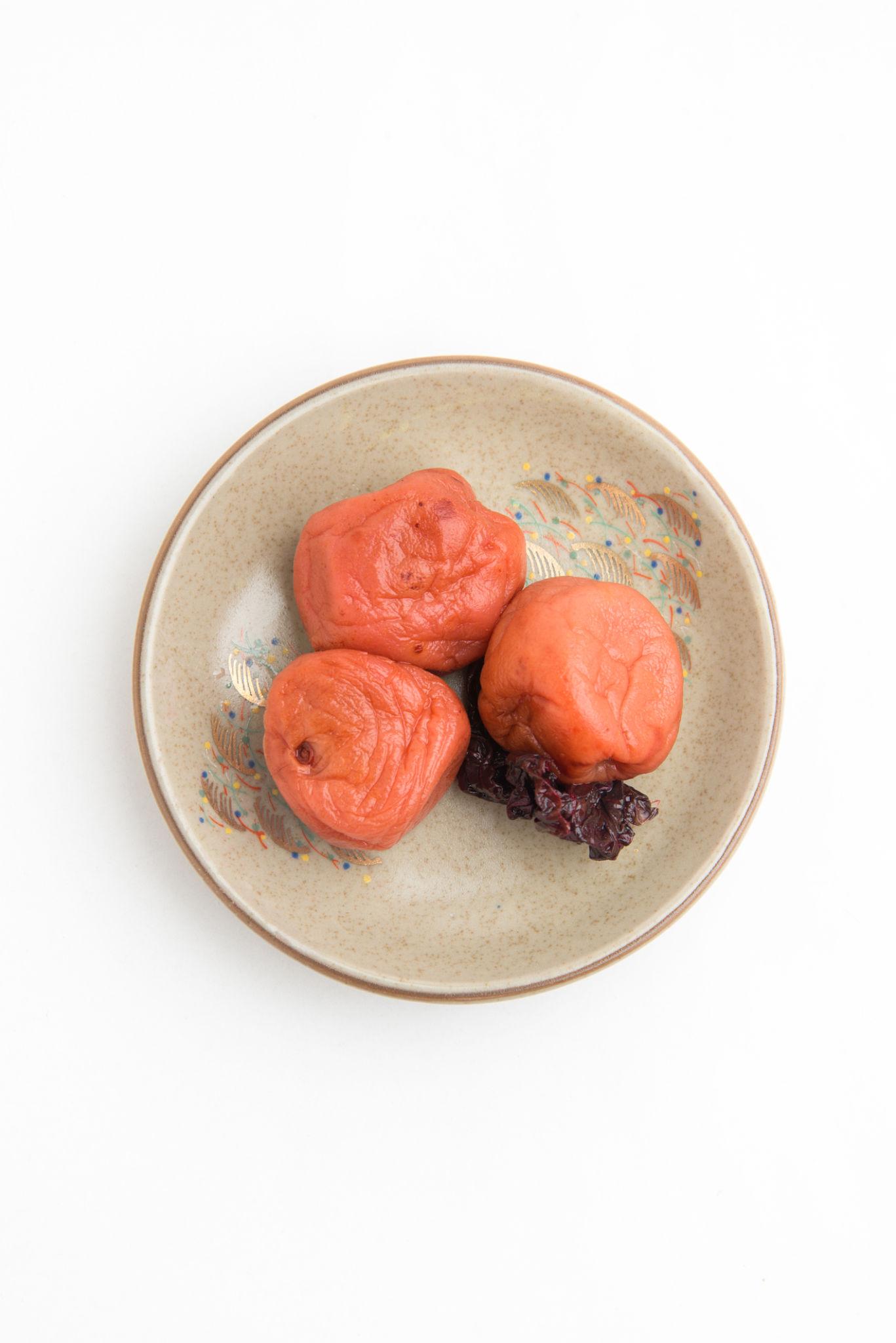 Traditional Japanese umeboshi pickled plum